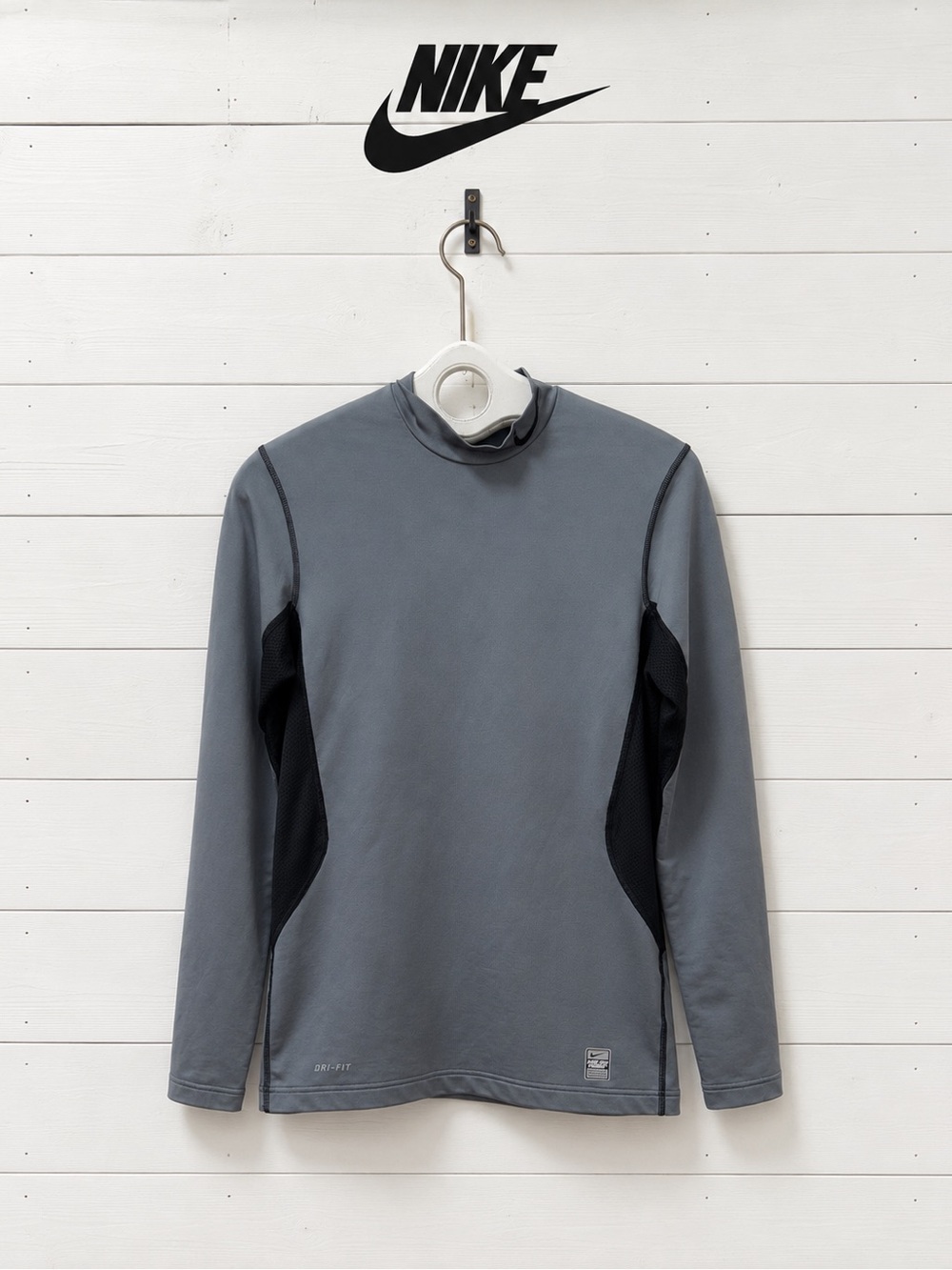 Nike Pro Combat Dri-FIT Long-Sleeve Training Top – Grey & Black – Size M